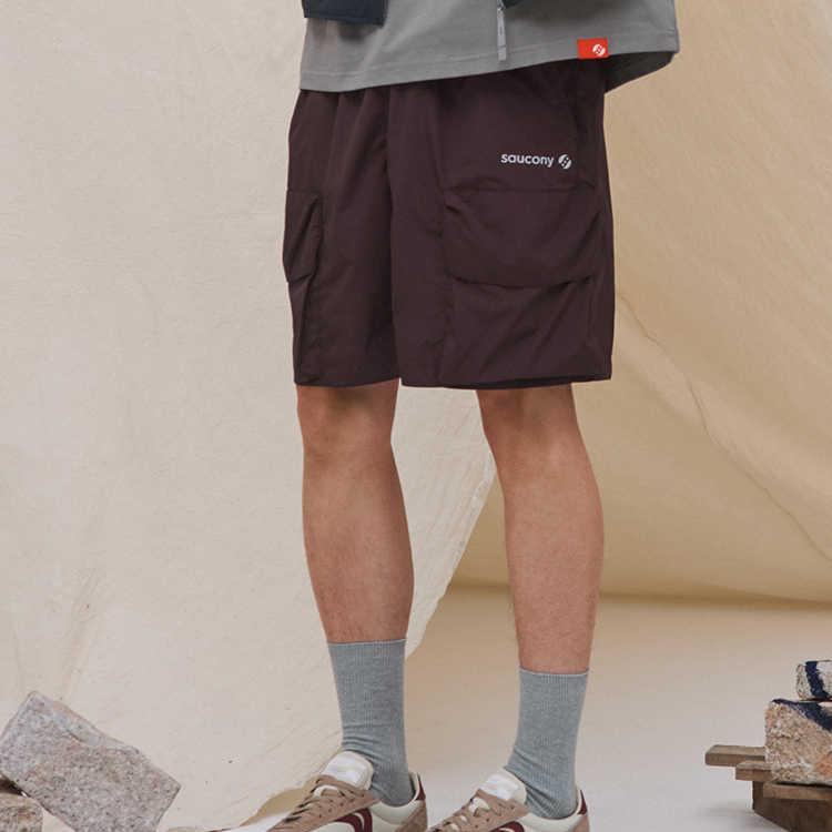 SAUCONY Natural Echo Fashion Soft Skin Friendly Versatile Work Shorts Unisex Shorts Burgundy SA3259HP43O-RD042