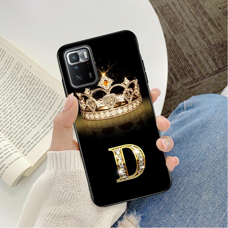 Diamond Crown Letter Phone Case For Xiaomi Redmi Note 11 10 Pro Note 8 Pro 9Pro Note9 9S 10S 9T Redmi 10 9C 9A