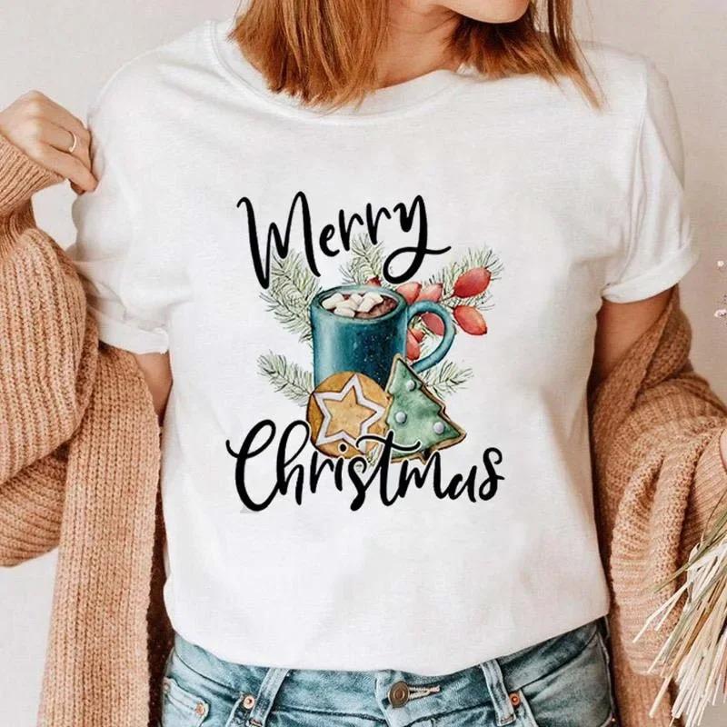 1PC Christmas Snowman Tshirt New Year Christmas Tree Tshirt 2025 Printed Tshirt Womens Shirt Clothing Tshirt