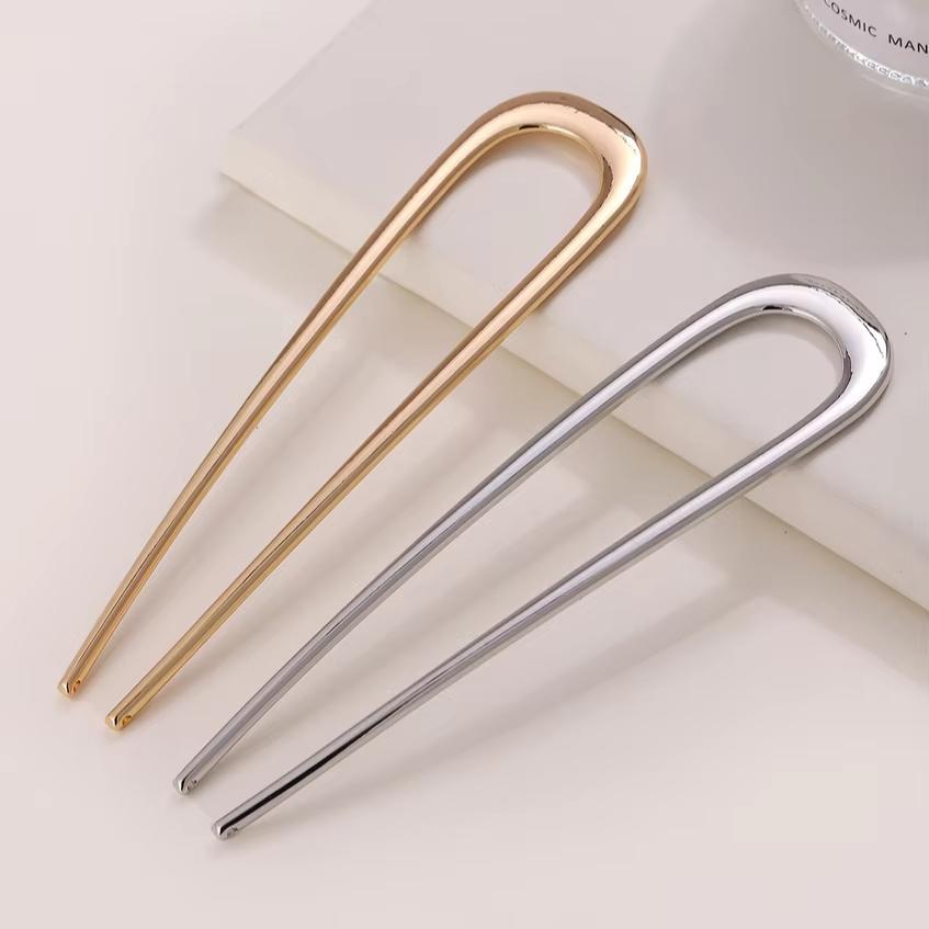 AWAYTR Mädchen Französische Haarnadeln Metall U-förmige Haarspange Haare Vintage Verdrehte Haarnadel Lang Dickes Haar Hochsteckfrisur Dutt Frauen Geschenke