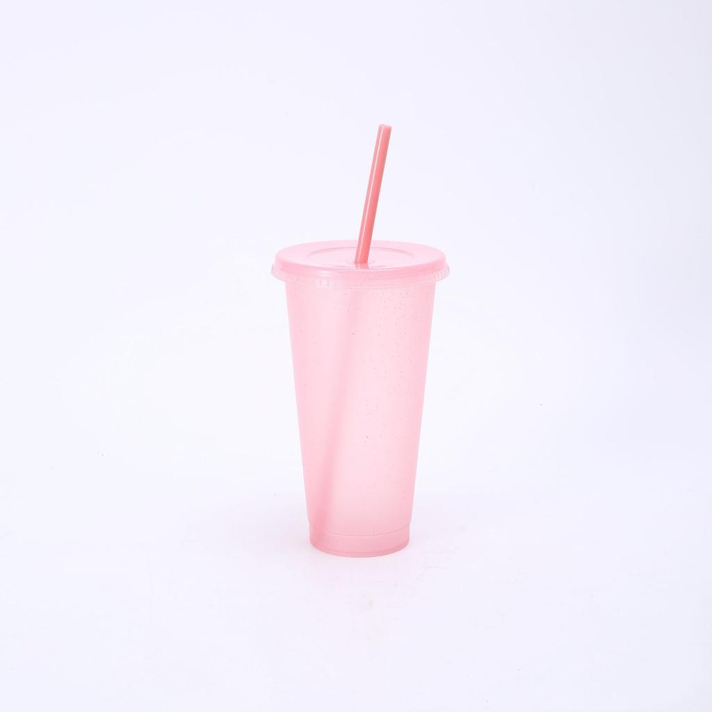 710 ml wielokrotnego użytku kubek na proszek Flash kubek na kawę z pokrywką ze słomką kubek DIY plastikowa butelka na wodę na zewnątrz pływanie impreza prezent