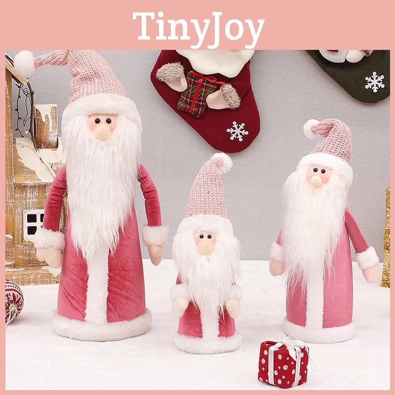Soft And Cozy Christmas Pink Knitted Hat Snowman Stuffed Doll