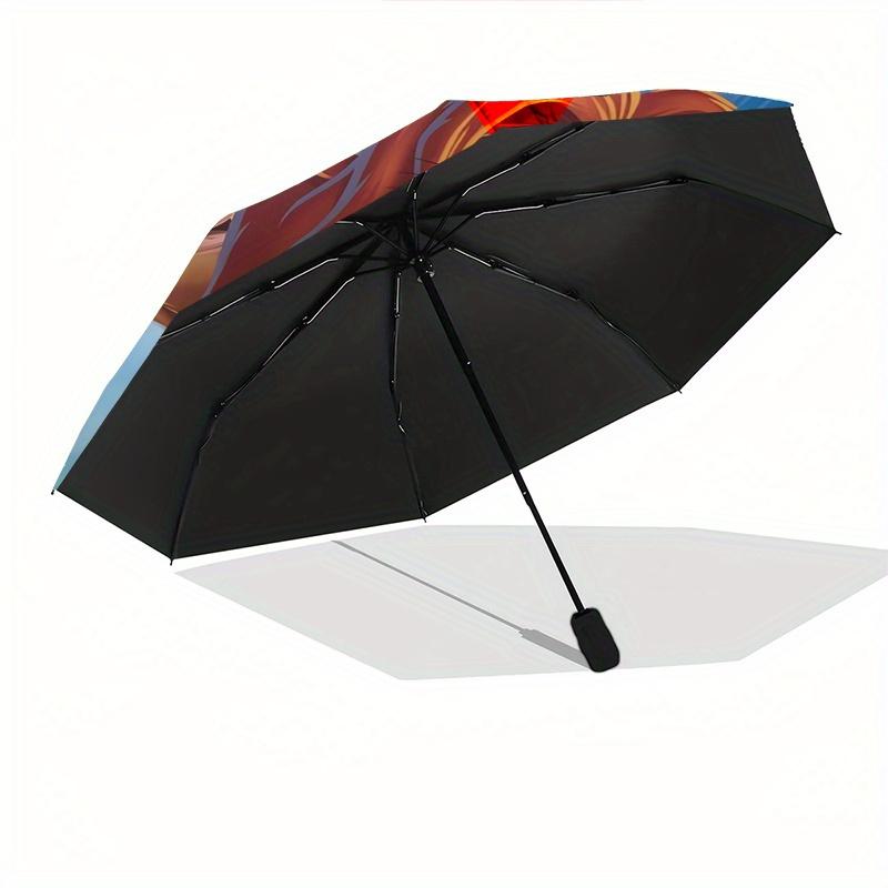 Disney Lion King, Simba Themed automatic opening and closing folding umbrella, portable - durable, 8-rib umbrella frame, very suitable for b