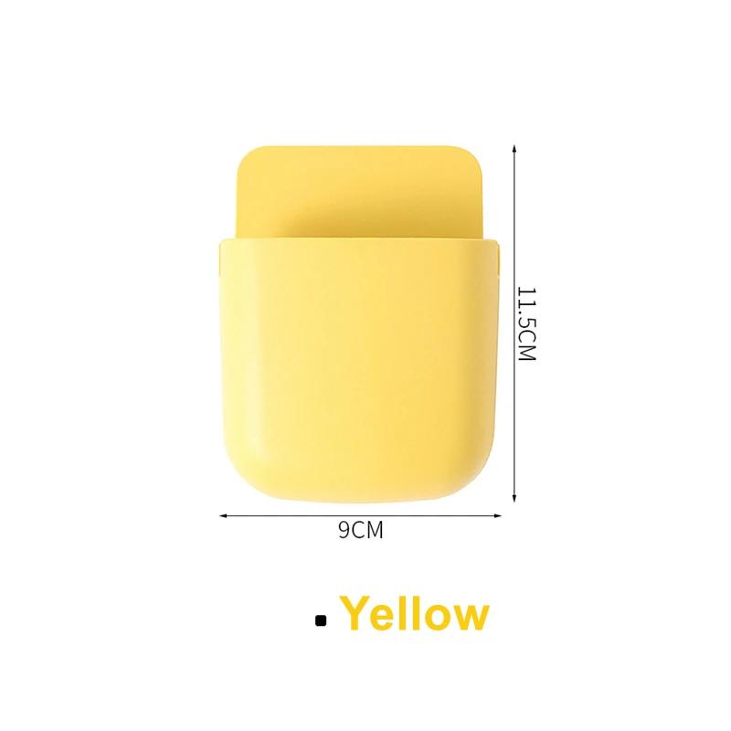 Белый настенный ящик для хранения вещей домашний кондиционер для гостиной пульт дистанционного управления прикроватный держатель для телефона органайзер полка жёлтый 1980₽