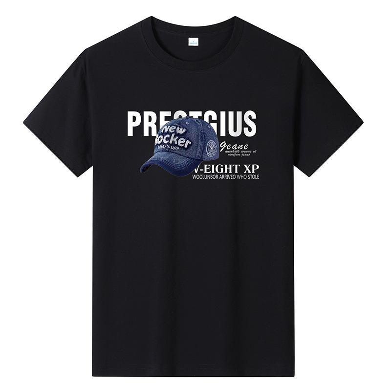 IHUASU Men's Fashion Casual Summer Spring O-Neck Short Sleeve Blouses & Shirts Elegant