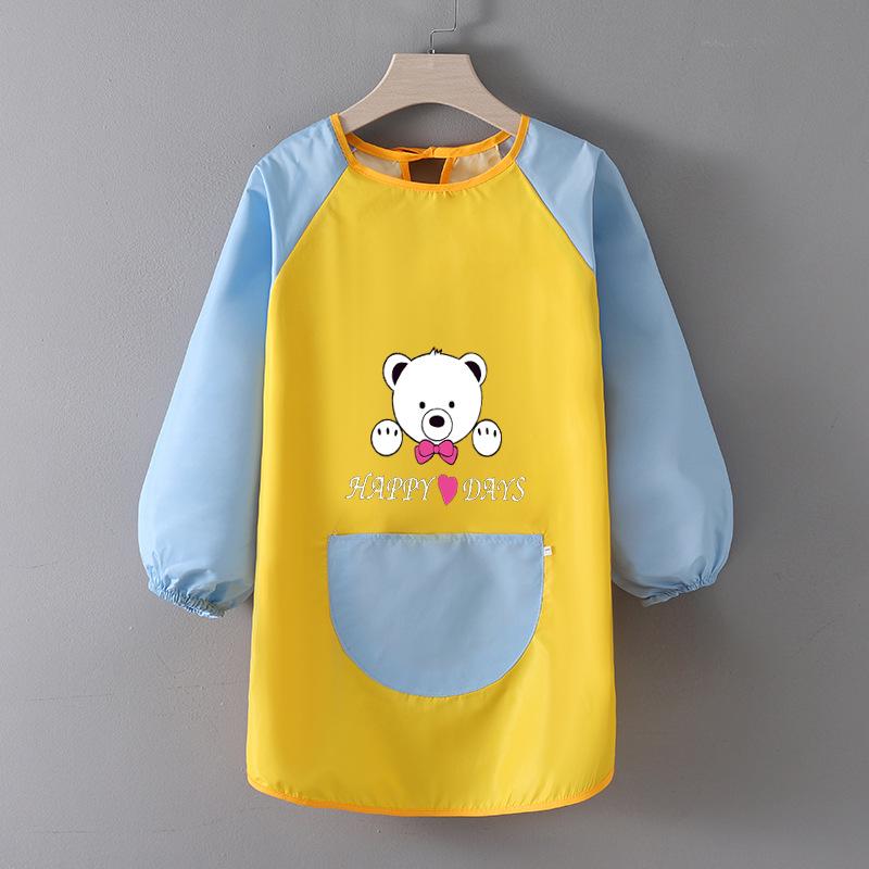 Children's Waterproof Art Smock with Logo - Reversible Apron for Painting and Eating  