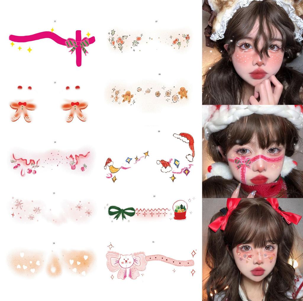 Cartoon Pattern Water Transfer Tattoo Decals Disposable Facial Stickers Lovely Removable Body Art Ornaments Waterproof Temporar