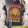 Sunshine Shirt Gift for Her, Comfort Colors Tee, Sun Graphic Tee, Sun T Shirt, Boho Tee, Retro 70s Style Shirt, Hippie Shirts, Oversized Tee