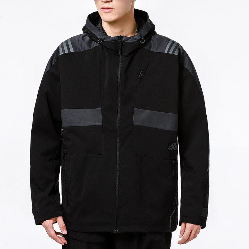 adidas Jackets Men's Black Hooded Moderate Other H40235