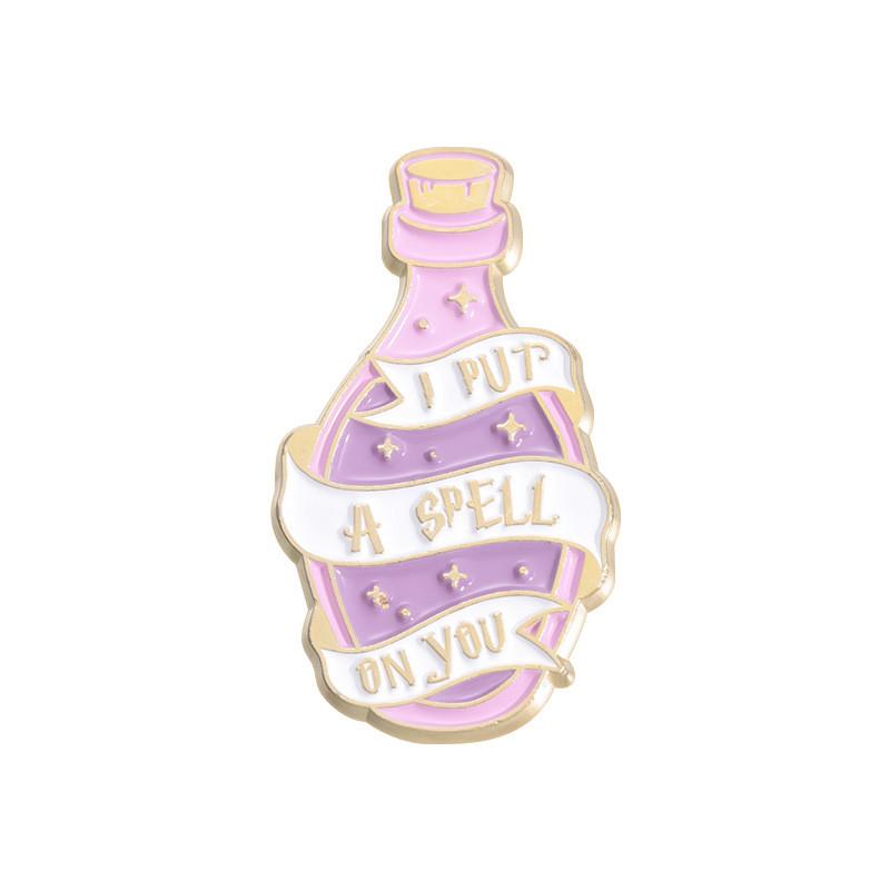 Colorful Cartoon Trendy Brooch With Winged Magic Bottle Shape Versatile And Accessory Unique