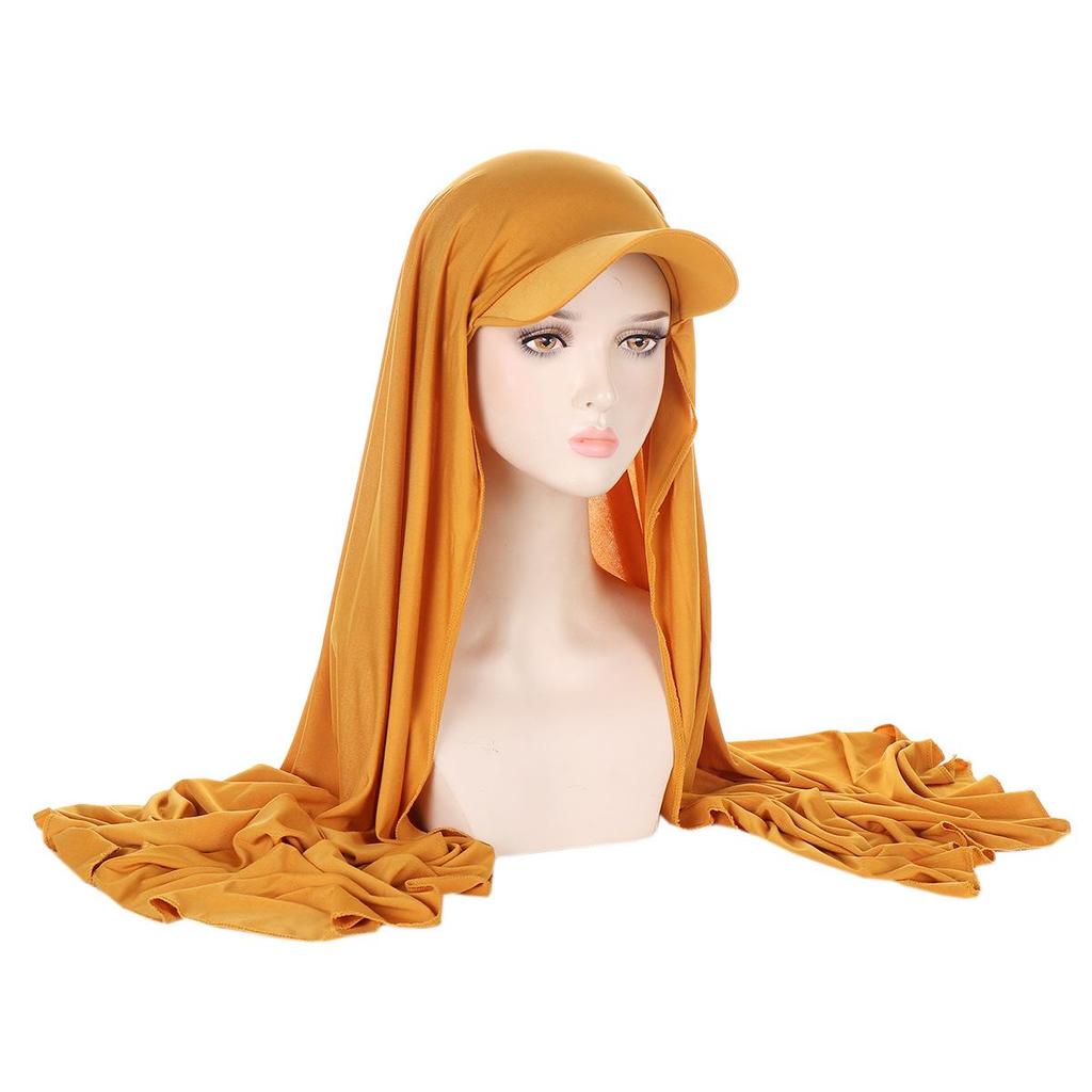 Solid Color Women's Versatile Scarf Hat - Middle East Hijab Style