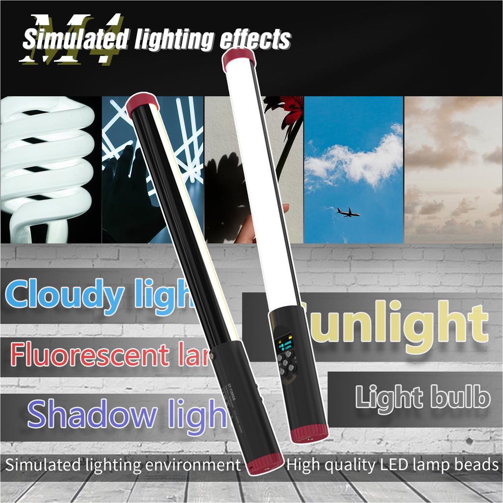Professionelle RGB-Röhrenleuchte für die Fotografie - Tragbare Handheld-RGB-Röhrenleuchte LED-Lichtstab IPX8 5 Beleuchtungsmodi für Vlog Live-Streaming Produkt Po