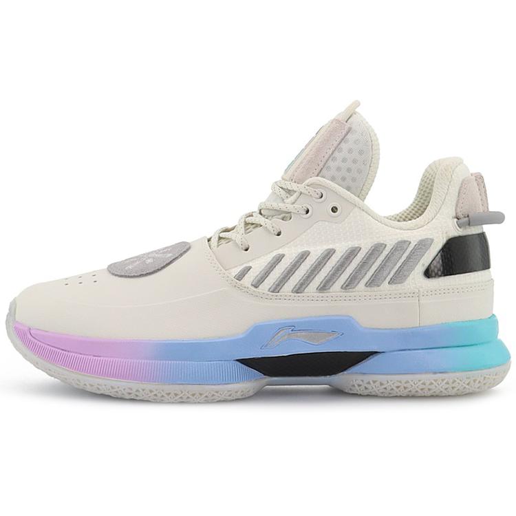 

Li Ning WOW 7 Comfortable Slip Resistant, Abrasion Resistant, Lightweight Mid top Basketball Shoes Men s White ABAN079-12 41.5
