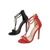 Women's Strappy High Heels Ankle Strap Stilettos Pumps Round Open Toe Sexy Sandals for Women Summer Heeled Sandals Dress Shoes for Wedding Prom Party
