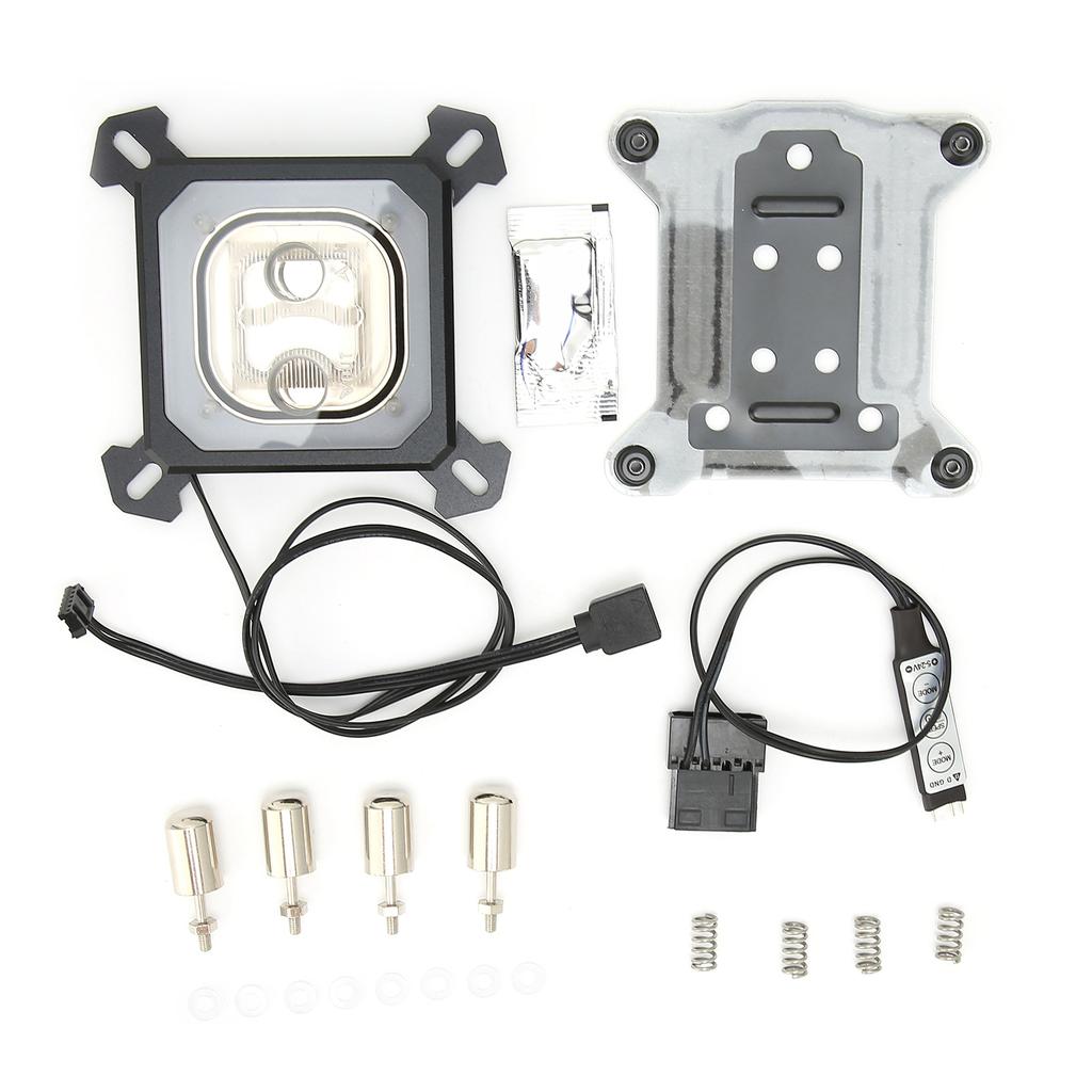 Waterblock Liquid Cooler INTELPK5E Diffuse Light Effect Copper Base Plate CPU Computer Accessories