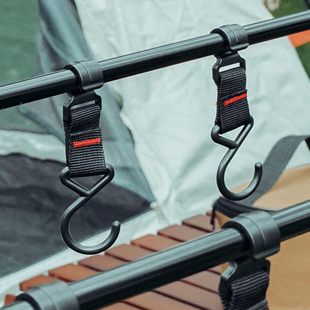 Outdoor Camping Hanging Rack Outdoor Portable Double Layer Camping Rack with Mesh Pocket