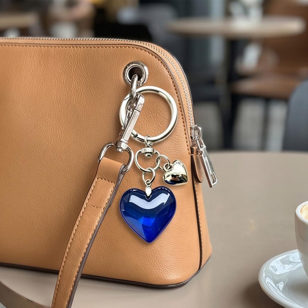 Cute Heart Keychain,Bag Charms Car Key Rings Aesthetic Keychain Accessories for Backpacks,Wallets Decor