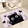 Cute Cat Floor Mat Diatom Mud Bathroom Mat Entry Door Floor Mat Water Absorption Quick Drying Thickened Toilet Toilet Door Mat