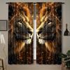 2Pcs Polyester Lion Woven Pongee Printing Window Curtains Birthday Party Decoration Backdrop Drapes for Living Room