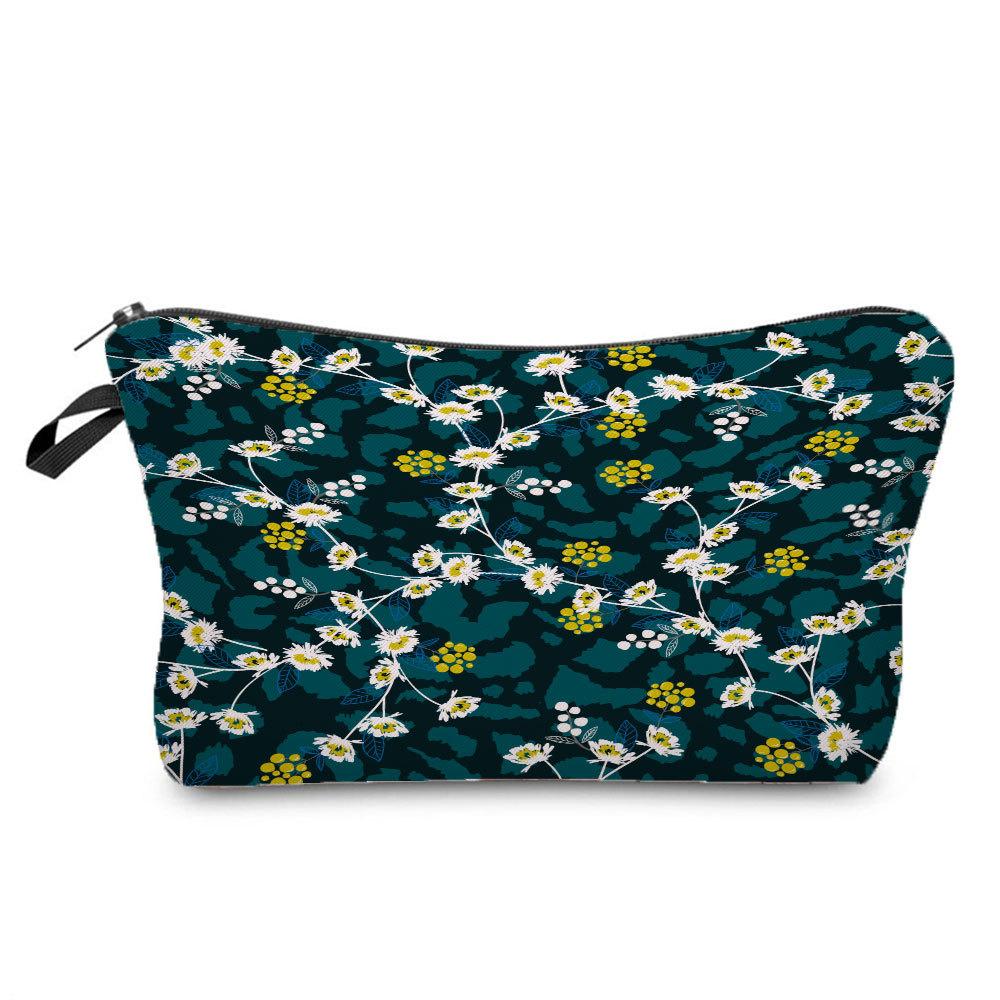 Women Flower Print Cosmetic Bag Toiletries Organize Travel Storage Case 6680