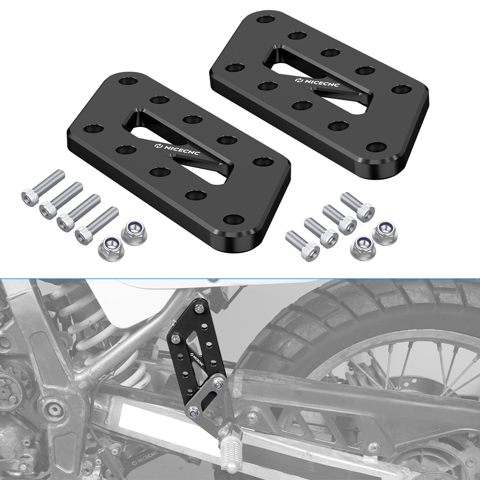

Motorcycle 4 Footrests Lowering Brackets for Suzuki DR650S DR650SE 1996-2024 DR650 S/SE Passenger Footpegs Relocation Brackets чёрный