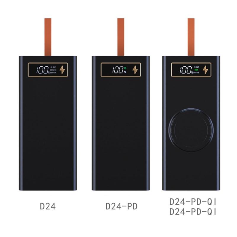 24x18650 Battery Storage Box PD Quickly Charge Powers Bank Case Support Wireless Charging/Quick Charging Functions