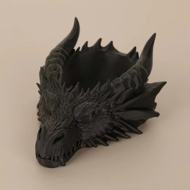 3D Printed Dragon Head Tray Creative Desk Bowl Organizer for Keys Coins Watches Jewelry Fantasy Home Office Decoration Ornament