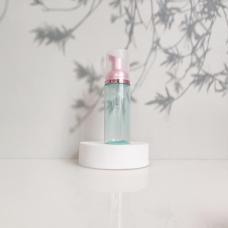 60ml Portable Transparent Green Facial Cleanser Foaming Bottle