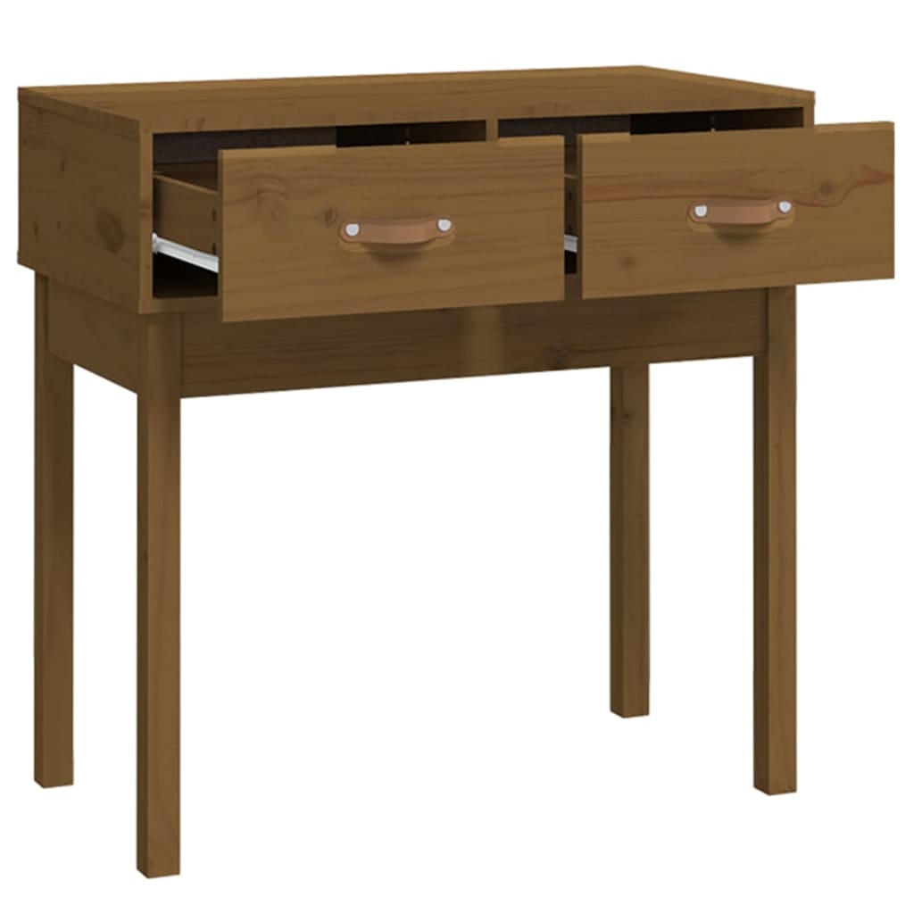 Vidaxl Console Table, Honey Brown, 76.5X40X75 Cm, Pine Wood