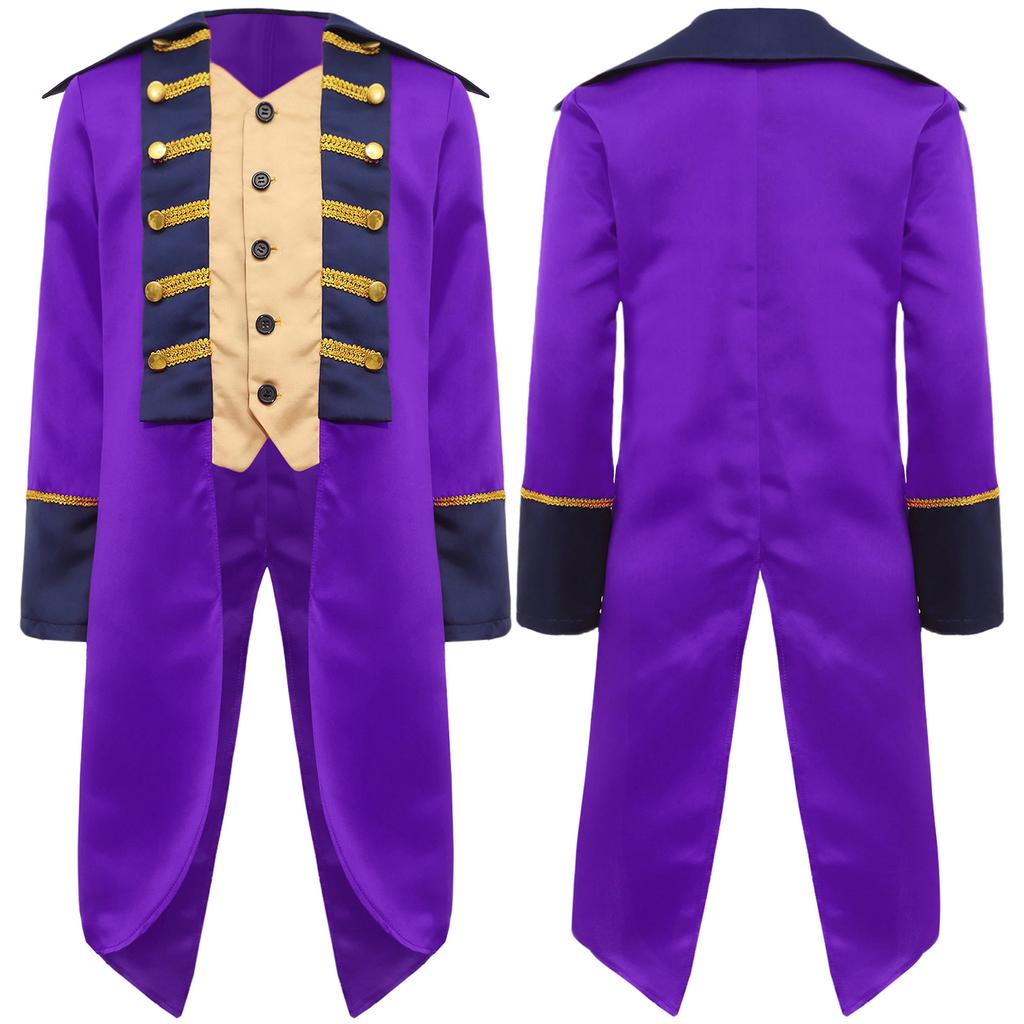 Kids Revolutionary War Costume Colonial British Red Coat Tailcoat Design Historical Military Cosplay Outfit