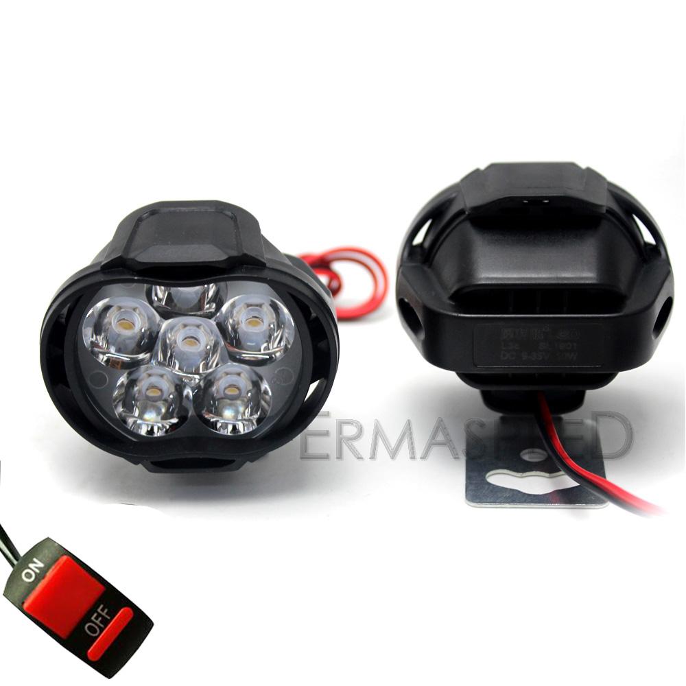 LED-Motorrad-Scheinwerfer, Nebelscheinwerfer mit Ein-/Ausschalter, 12 V, 6500 K, Scheinwerfer für Motorräder, Straßenmotorräder, Offroad-Scooter