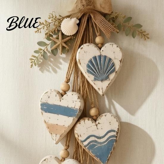 Charming Heart Shaped Art Hanging Wall Decor 5 Layered Hearts Ornament Rustic Farmhouse Coastal Style Wood Themed Home Accents Sign Thanksgiving