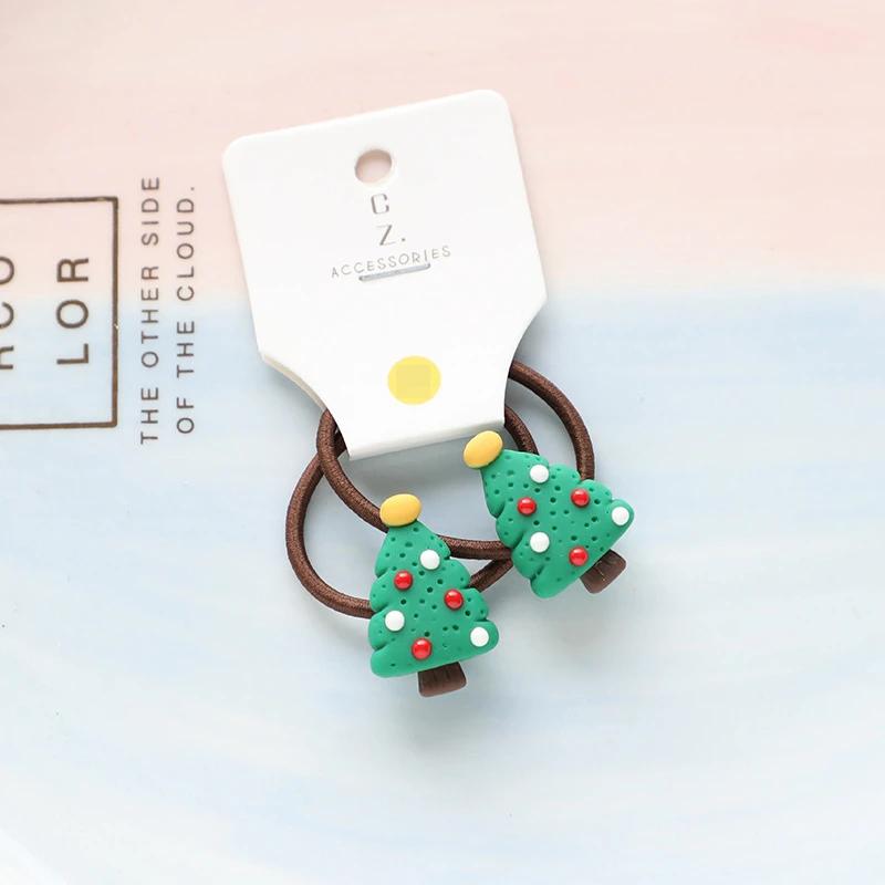 

2 шт. Новые милые рождественские мультяшные резинки для волос с изображением лося, эластичные резинки для волос, резинки для волос, аксессуары для волос для девочек, резинка для волос, держатель для хвостика, резинки