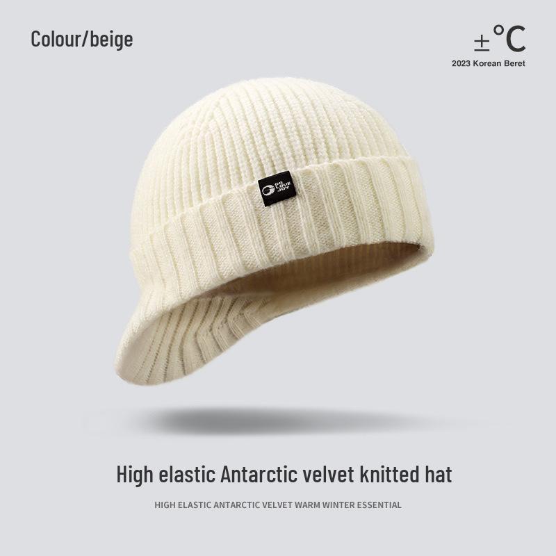 Women's Windproof Wool Knitted Hat with Ear Protection – Warm Duckbill Cap for Autumn and Winter