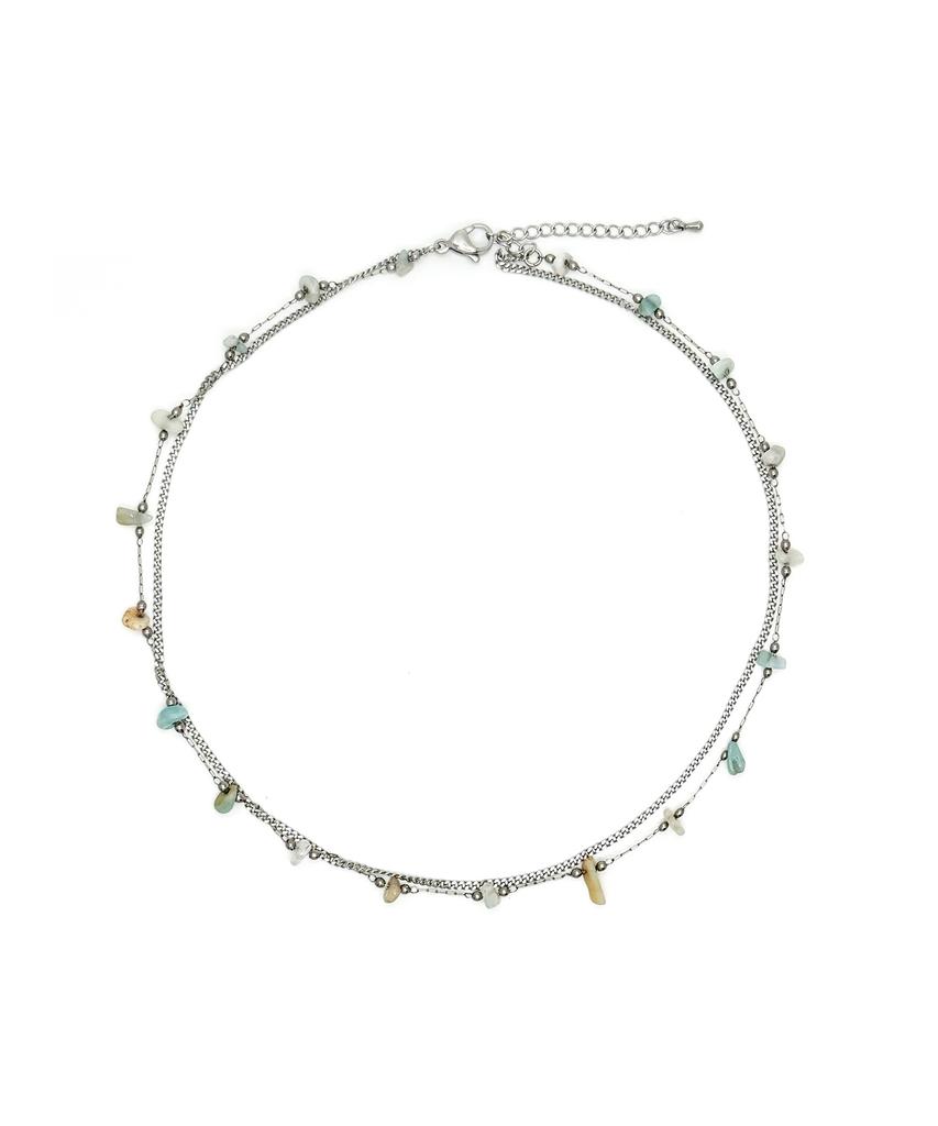 Monoflux Drift Stone Wave Double Chain Necklace