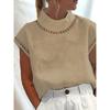 Women's Solid Color Hollow Top Casual Turtleneck Breathable Shirt