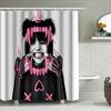 Gothic Horror Shower Curtain Skull Demon Halloween Decor Spooky Bathroom Set Dark Gothic Home Decor Creepy Art Wall Hanging