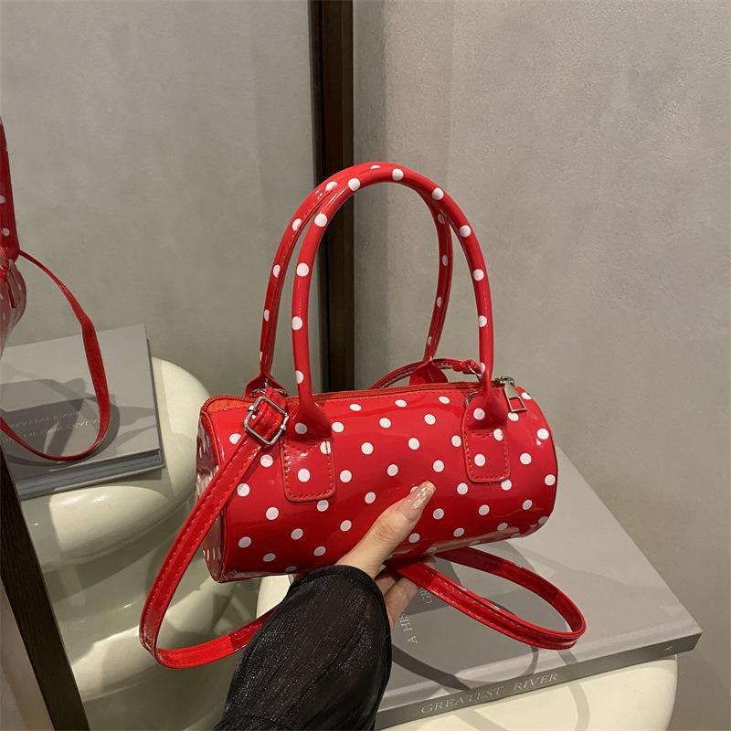 Niche Polka Dot Bag Women's Bag New Retro Underarm Messenger Bag Exquisite Portable Women's Bag Cylinder Bag