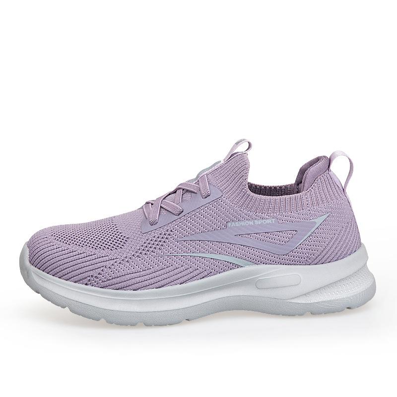 Women's Shoes Wide Instep Casual Walking Shoes Couple Sports Tide Shoes Flying Woven Mesh Breathable Lightweight Mother Shoes Elderly Shoes