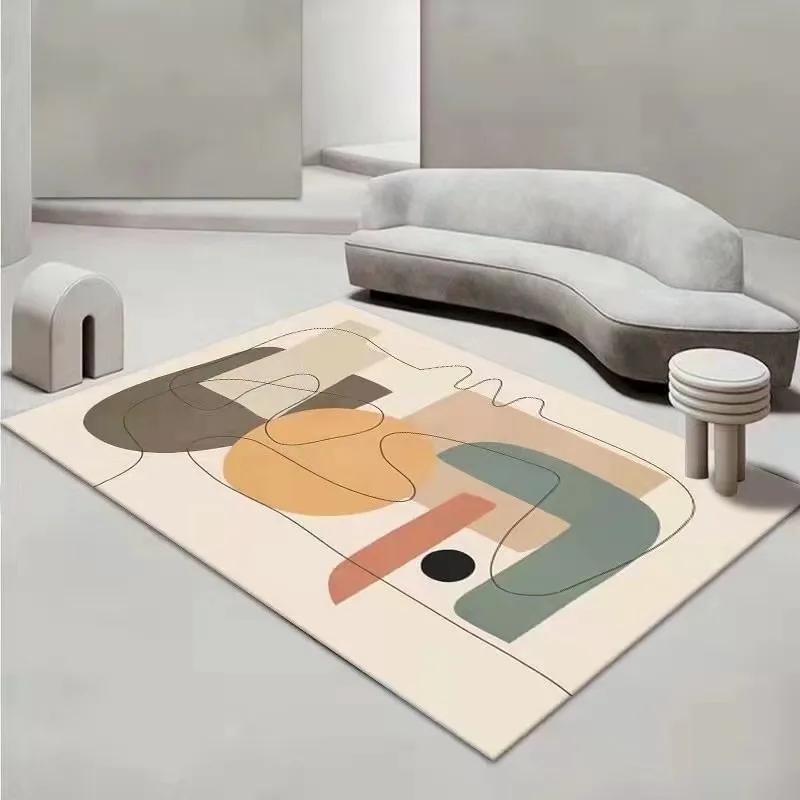 Nordic Style Simple Modern Art Carpet Living Room Sofa Bedroom Bedside Study Kitchen Entrance Door Rug Non-slip Home Decor Mat