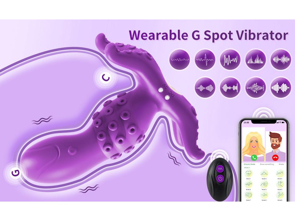 Huan Ai Wearable Remote-Control Vibrating Octopus Female Masturbator