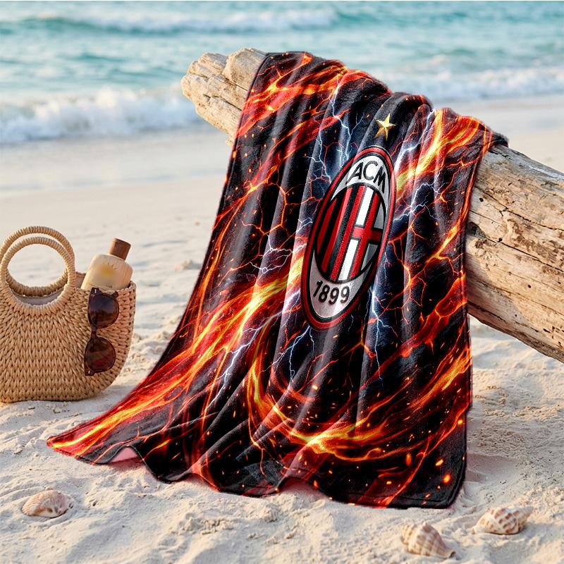 AC Mailand Print Mikrofaser Strandtuch Schnelltrocknend Saugfähig Großes Handtuch für Strand Schwimmen Reisen
