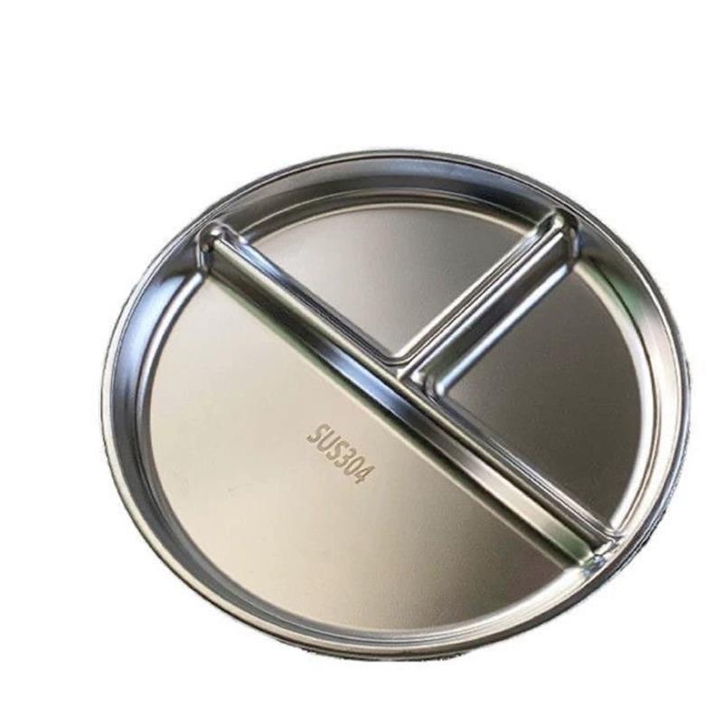 Anti - fall stainless - steel divided plates, anti - deformation bowls, simple divided plates, which are convenient, concise and