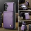 For Samsung Galaxy S24 FE Leather Back Cover Magnetic Case JEEHOOD J06 Phone Case with Card Bag RFID Blocking