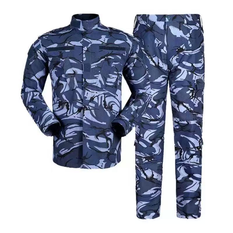 Men's Wear-Resistant Black Camouflage Tactical Suit for Spring/Autumn