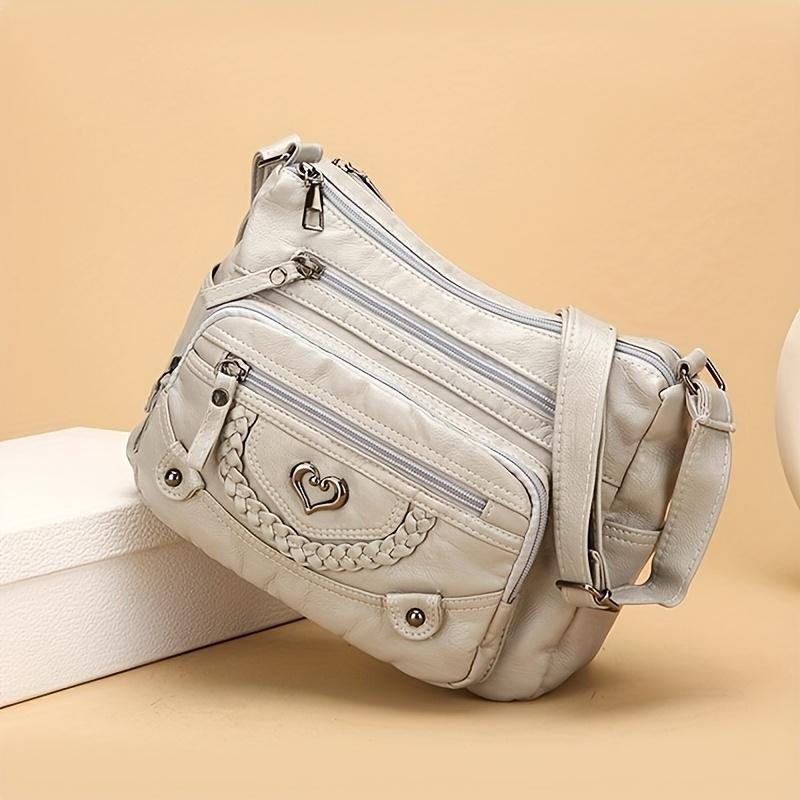 

Brown/Gray/Red/Black Multi-Pocket Hot Selling Vintage Crossbody Bag - Adjustable Shoulder Strap & Multi-Pocket Design серый