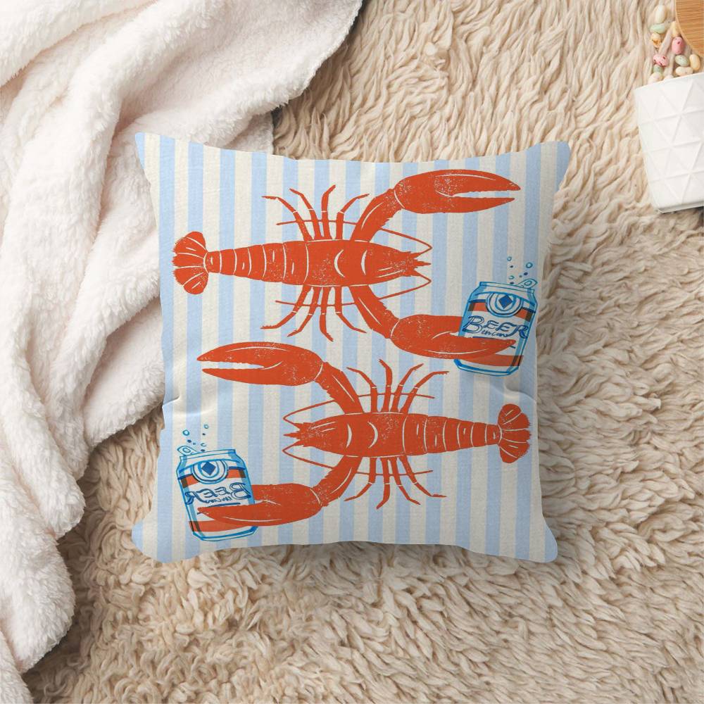 Colorful Sardine Lobster Fish Office Cushion Pillowcase Car Cushion CoverXCM Lumbar Pillowcase Sofa Pillowcover