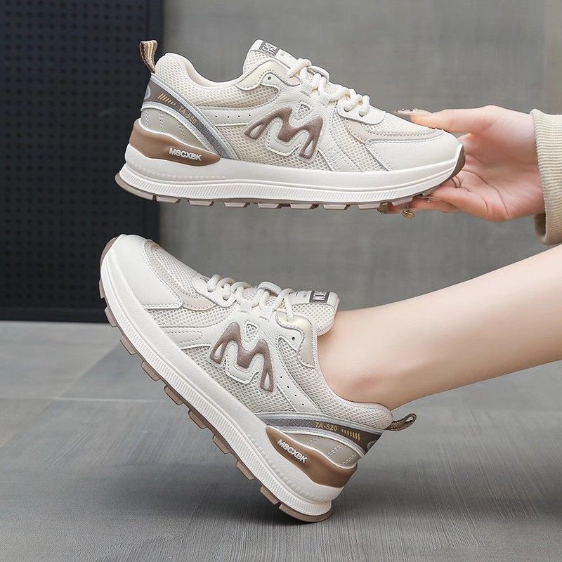 Mesh breathable dad shoes women's 2025 summer new versatile thick-soled non-slip Forrest Gump shoes soft-soled lightweight sports shoes