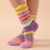 Warm Winter Style with Pastel Vibrant Colors Women's Thermal Mid-Calf Socks Comfortable Cold-Weather Non-Slip Cushioned Soles
