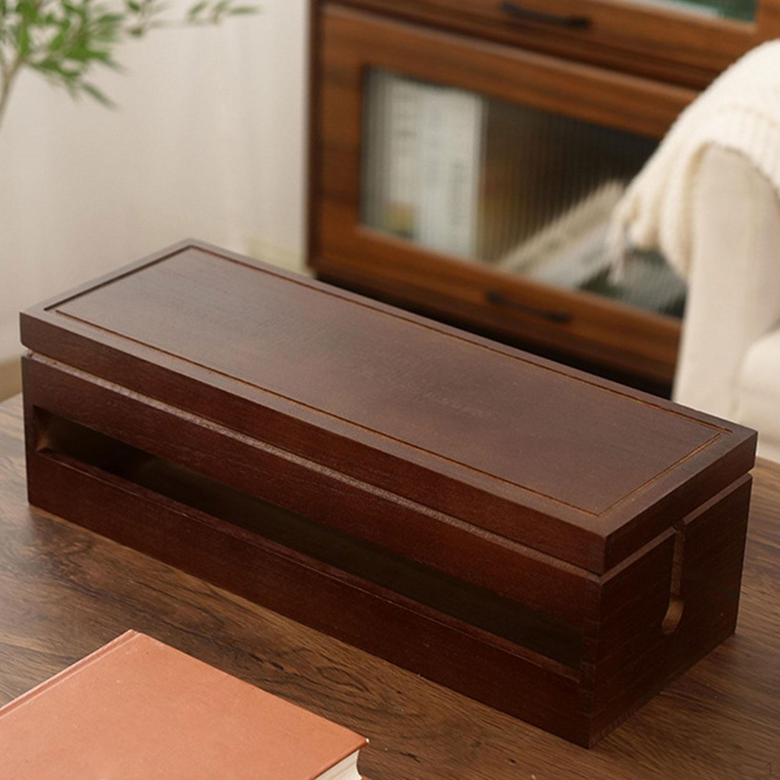 

Cable Management Box Organizer Large Space Saving Power Strips Cords Cord Brown